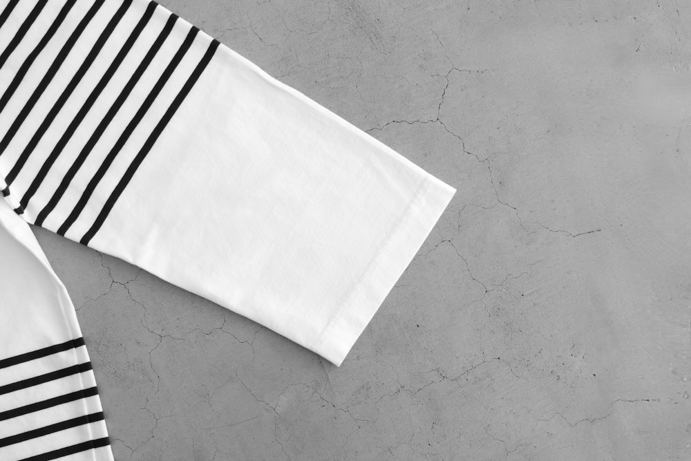 ts(s) (�ƥ�����������) "Slip Panel Basque Shirt -Cotton Large Panel Horizontal Stripe Jersey"