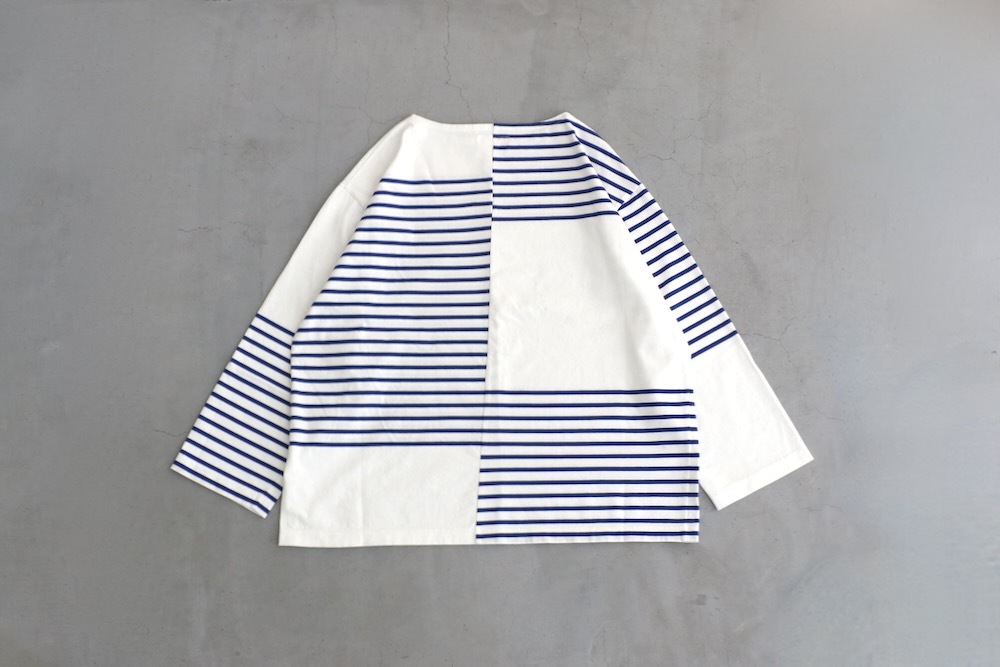 ts(s) (�ƥ�����������) "Slip Panel Basque Shirt -Cotton Large Panel Horizontal Stripe Jersey"