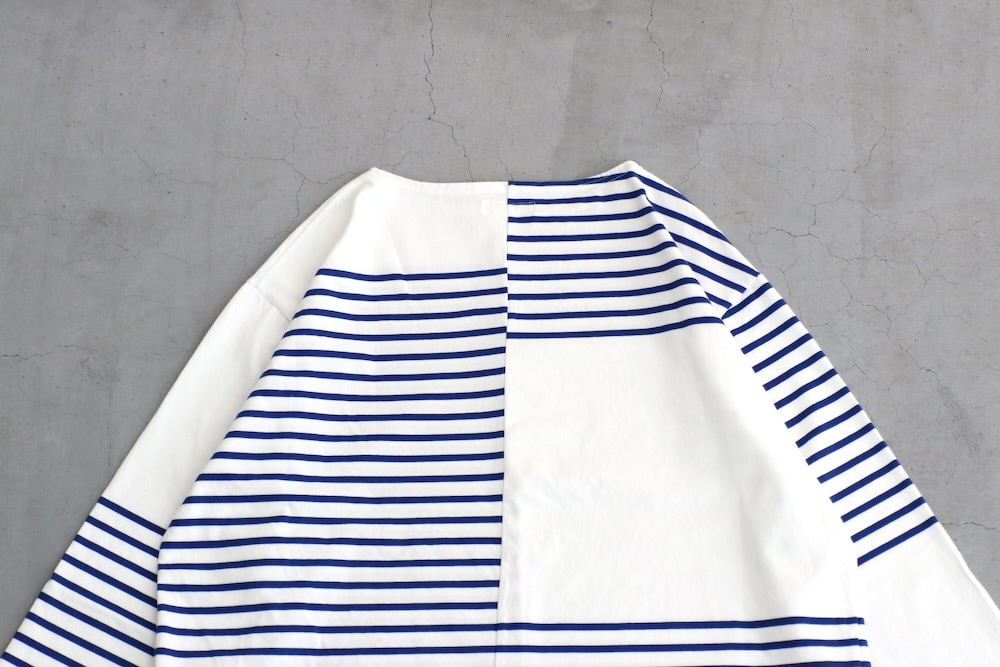 ts(s) (�ƥ�����������) "Slip Panel Basque Shirt -Cotton Large Panel Horizontal Stripe Jersey"