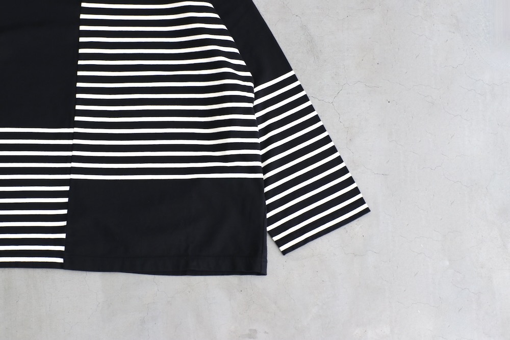 ts(s) (�ƥ�����������) "Slip Panel Basque Shirt -Cotton Large Panel Horizontal Stripe Jersey"