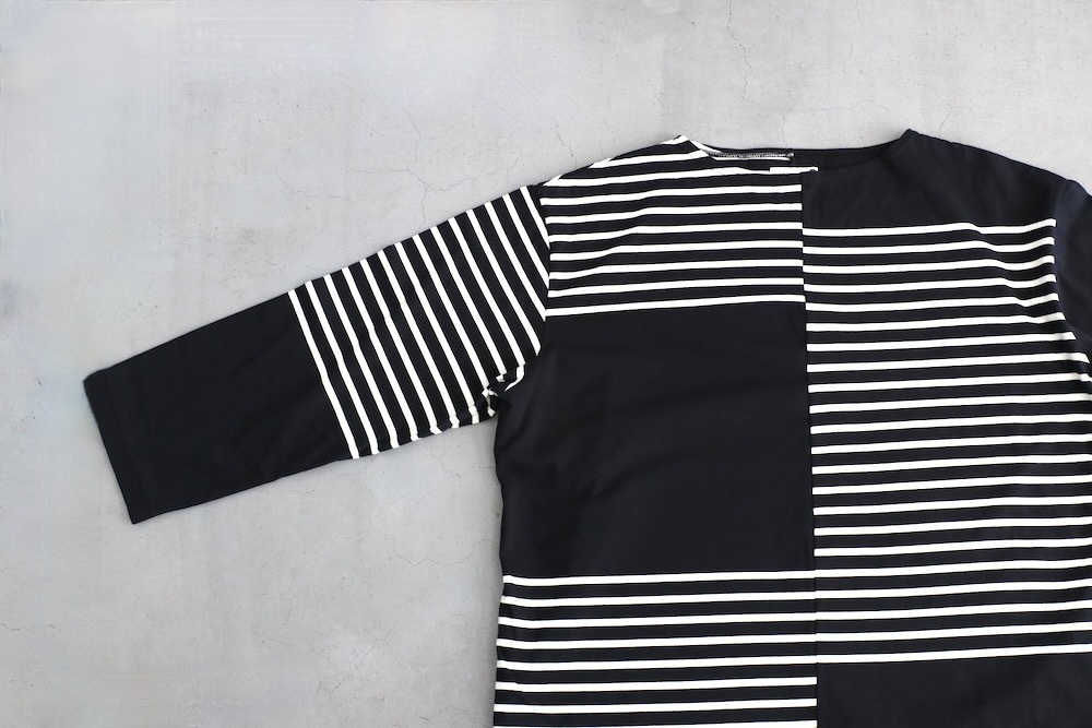 ts(s) (�ƥ�����������) "Slip Panel Basque Shirt -Cotton Large Panel Horizontal Stripe Jersey"