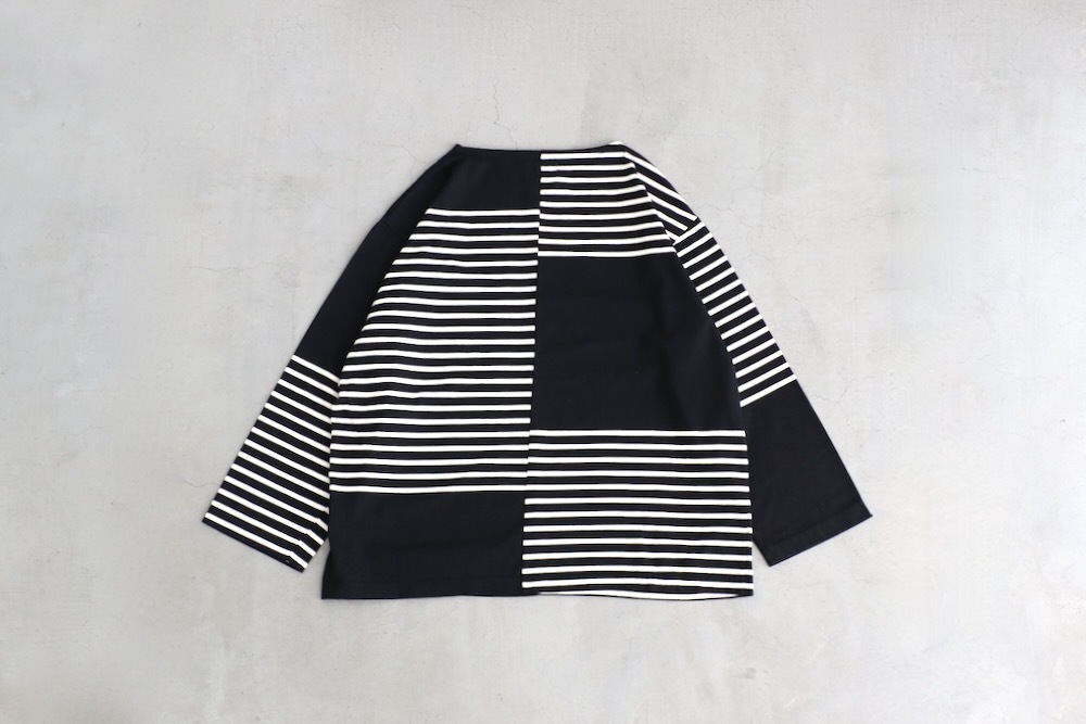 ts(s) (�ƥ�����������) "Slip Panel Basque Shirt -Cotton Large Panel Horizontal Stripe Jersey"