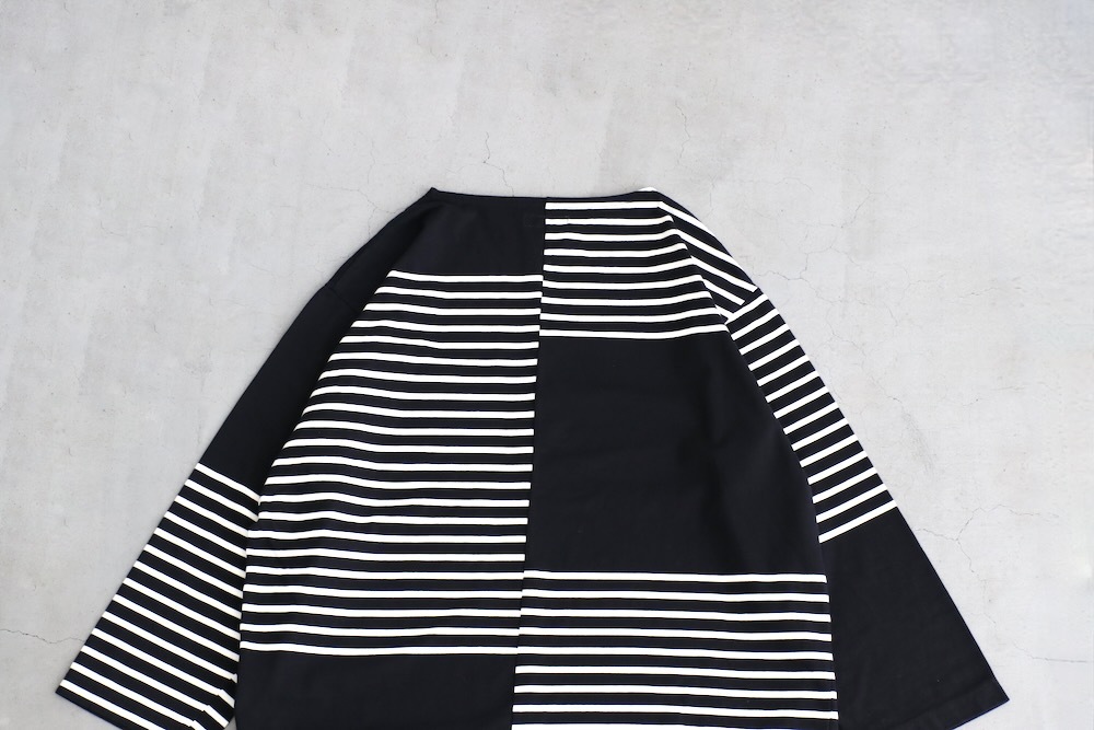 ts(s) (�ƥ�����������) "Slip Panel Basque Shirt -Cotton Large Panel Horizontal Stripe Jersey"