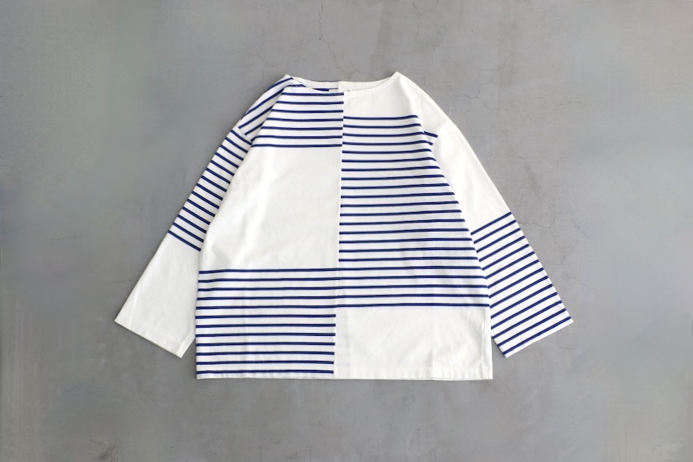 ts(s) (�ƥ�����������) "Slip Panel Basque Shirt -Cotton Large Panel Horizontal Stripe Jersey"