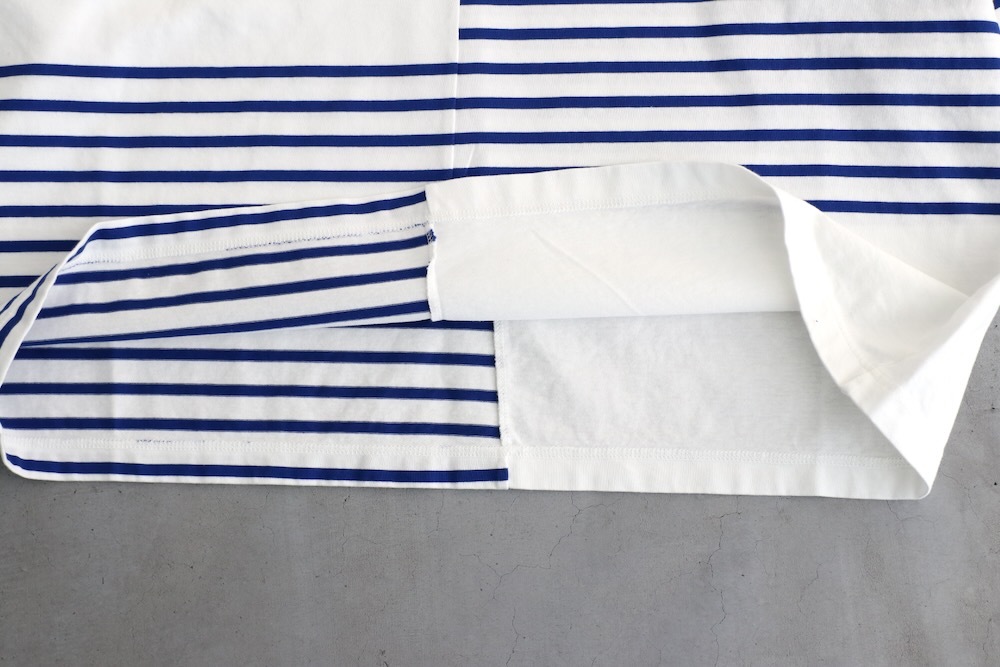 ts(s) (�ƥ�����������) "Slip Panel Basque Shirt -Cotton Large Panel Horizontal Stripe Jersey"