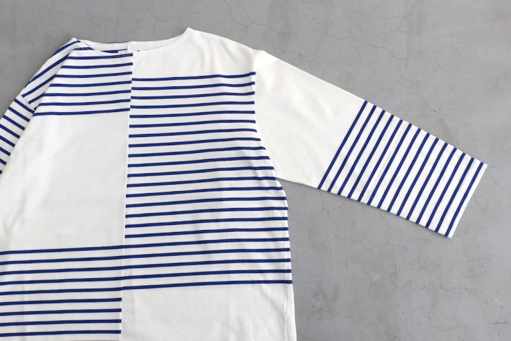 ts(s) (�ƥ�����������) "Slip Panel Basque Shirt -Cotton Large Panel Horizontal Stripe Jersey"