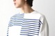 ts(s) (�ƥ�����������) "Slip Panel Basque Shirt -Cotton Large Panel Horizontal Stripe Jersey"