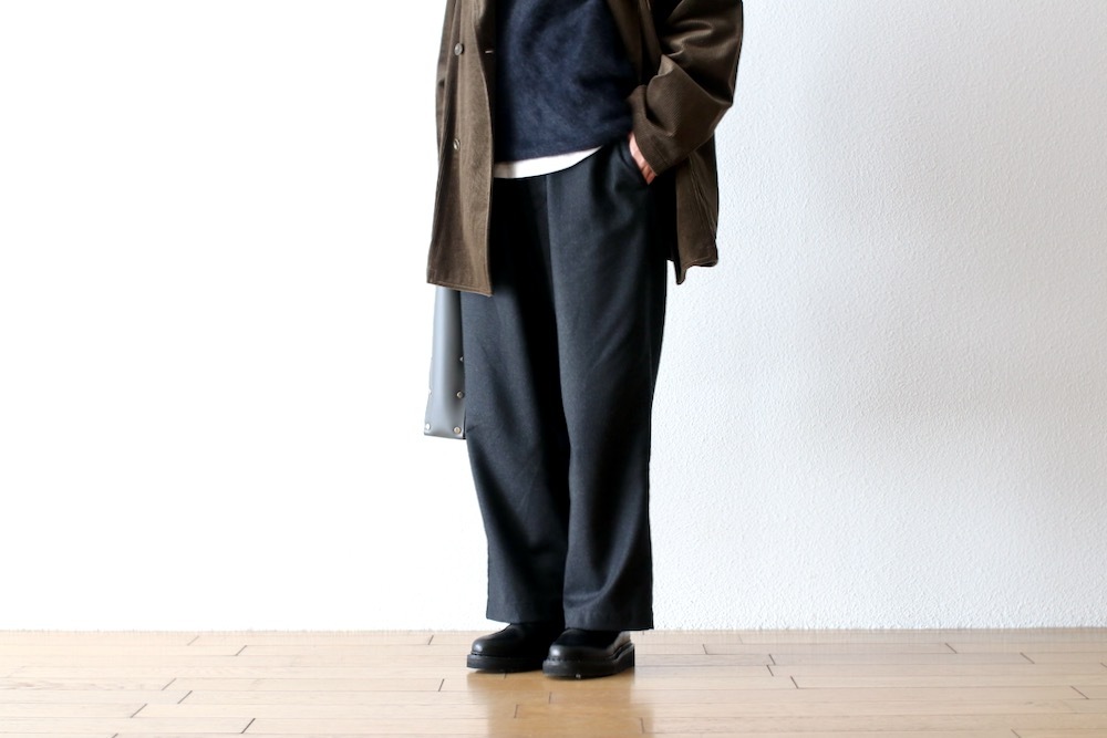 ��WOMEN'S��TOUJOURS�ʥȥ����塼�ˡ�Easy Trousers - SUPER 120's WORSTED WOOL FLANNEL CLOTH��