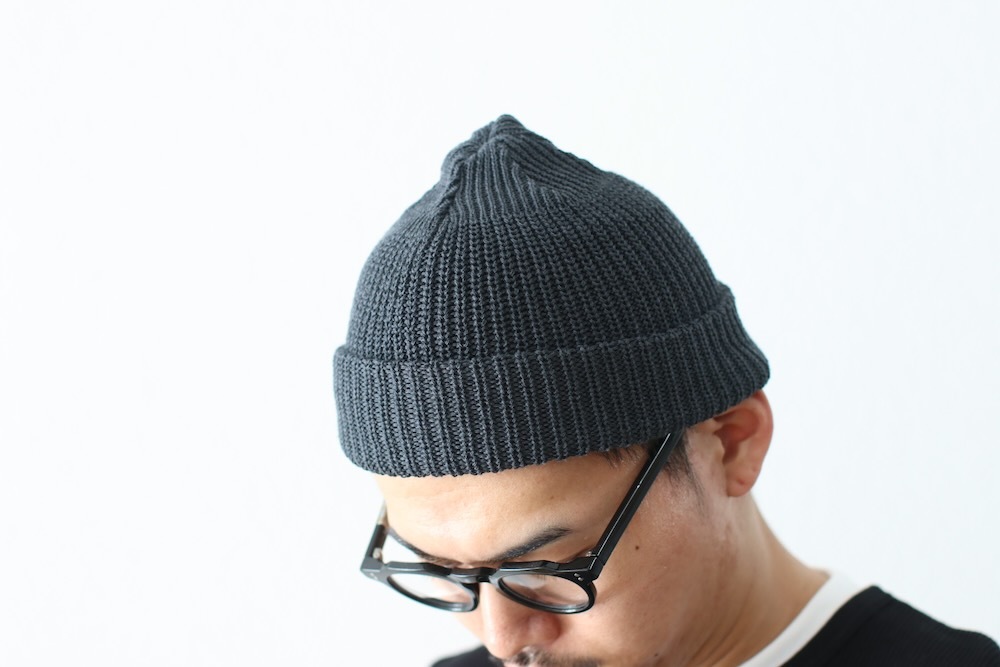 キジマタカユキ　コットンアクリルワッチキャップ　ブラック　黒 KIJIMA TAKAYUKI[キジマタカユキ] Cotton Acrylic Watch Cap