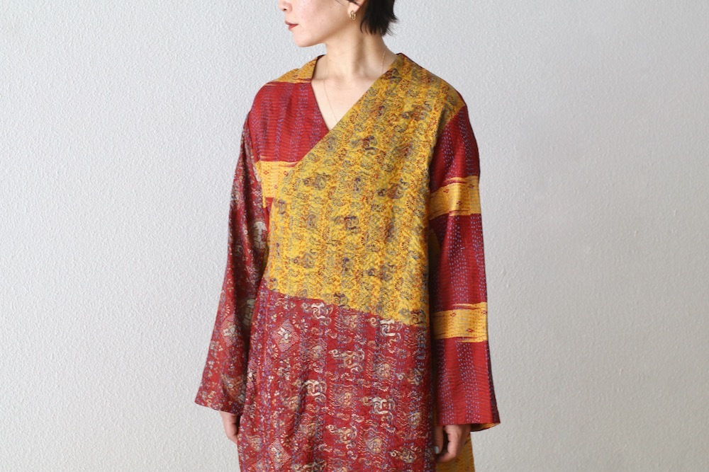 ��WOMEN'S��WONDER FULL LIFE LIMITED EDITION(�����ե�饤�� ��ߥƥåɥ��ǥ������) ��KANTHA NO COLLAR ROBE -Red-��