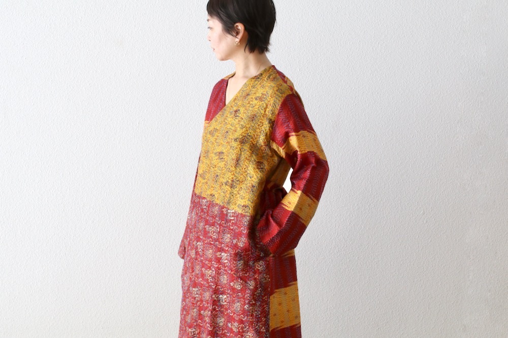 ��WOMEN'S��WONDER FULL LIFE LIMITED EDITION(�����ե�饤�� ��ߥƥåɥ��ǥ������) ��KANTHA NO COLLAR ROBE -Red-��