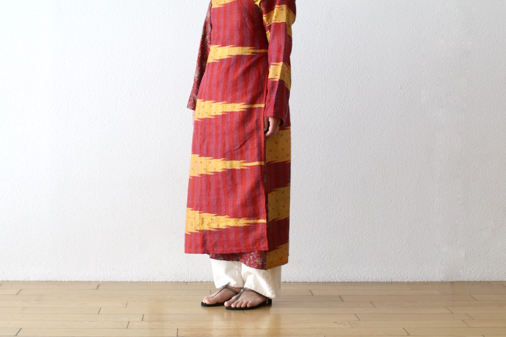 ��WOMEN'S��WONDER FULL LIFE LIMITED EDITION(�����ե�饤�� ��ߥƥåɥ��ǥ������) ��KANTHA NO COLLAR ROBE -Red-��