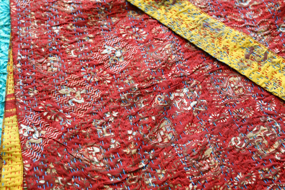 ��WOMEN'S��WONDER FULL LIFE LIMITED EDITION(�����ե�饤�� ��ߥƥåɥ��ǥ������) ��KANTHA NO COLLAR ROBE -Red-��