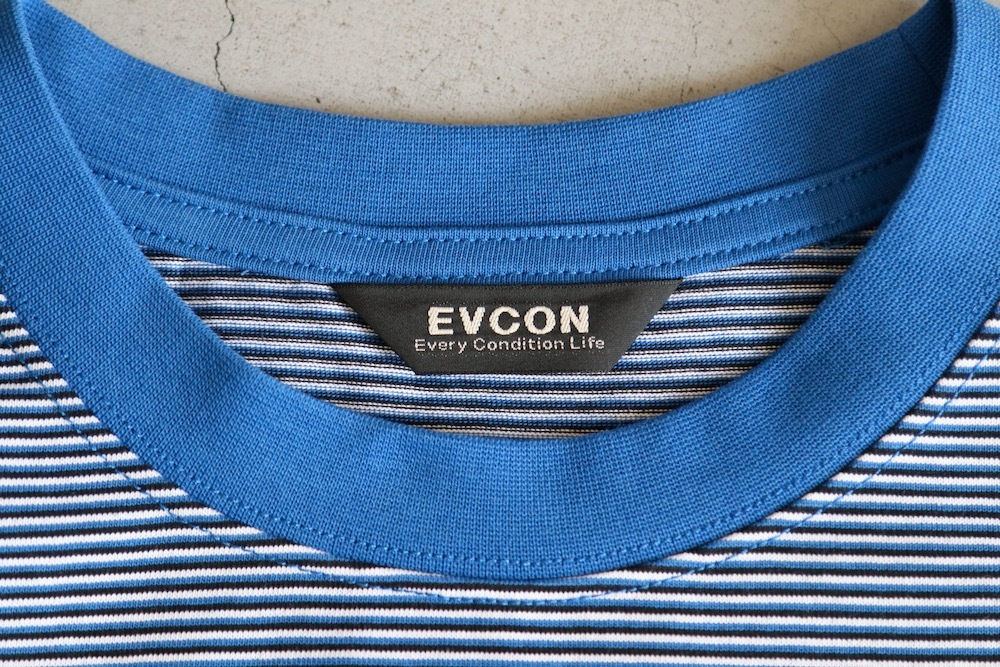 EVCON (���ӥ���) "MERCERIZATION BORDER WIDE S/S TEE"