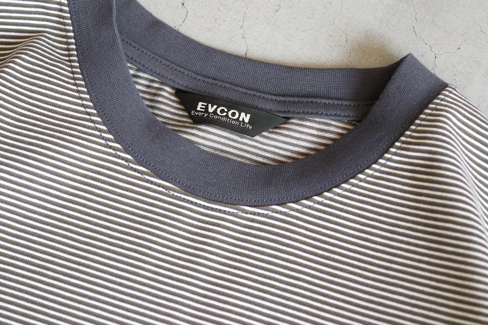 EVCON (���ӥ���) "MERCERIZATION BORDER WIDE S/S TEE"