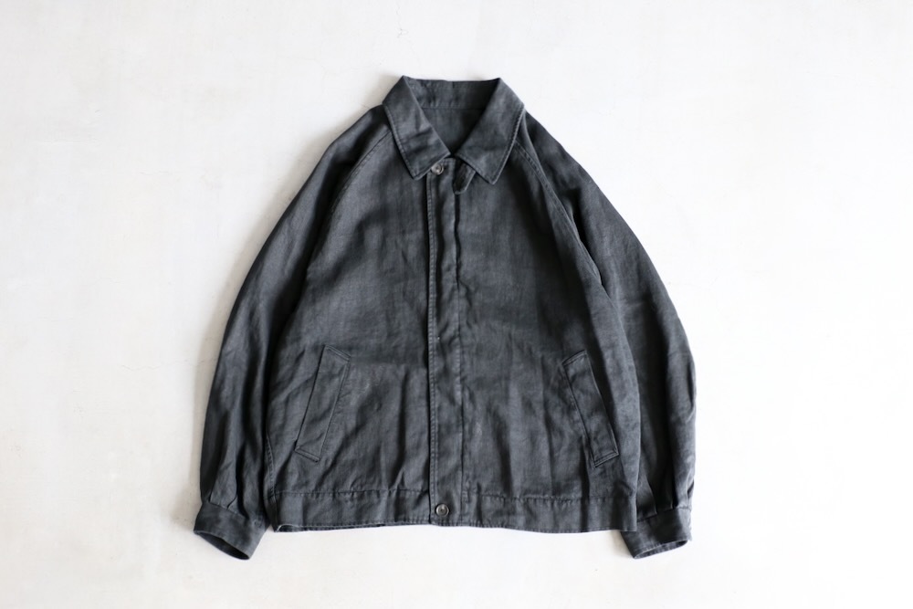 ジャケット・アウター stein HEAVY LINEN HERRINGBONE ZIP JACKET ssstein | Heavy Linen Herringbone Zip Jacket (Black) - FFC.