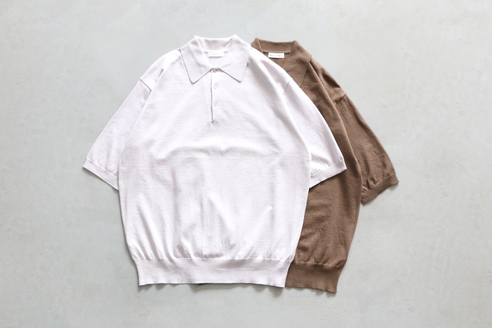 KAPTAIN SUNSHINE-コットン ニットポロシャツ-エクリュ 38 KAPTAIN SUNSHINE（キャプテンサンシャイン）Cotton Knit Poloshirt