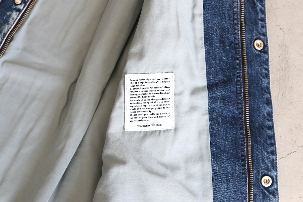 ��WINDSTOPPER��nonnative(�Υ�ͥ��ƥ���) "TRUCKER BLOUSON COTTON 11.5oz DENIM VW LIGHT WITH WINDSTOPPER"