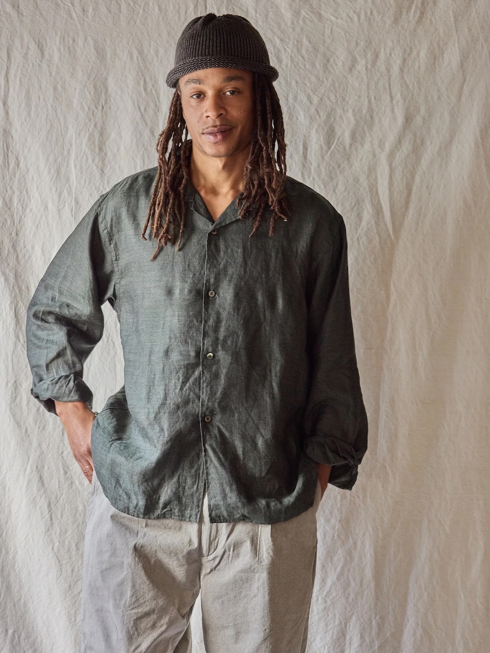 ENDS AND MEANS  (ɥɥߡ ) "Roll Up Knit Cap(Linen)"