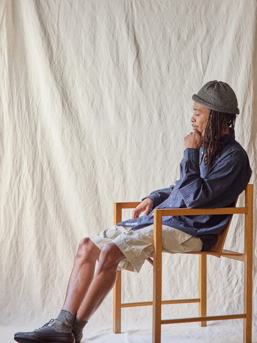 ENDS AND MEANS  (ɥɥߡ ) "Roll Up Knit Cap(Linen)"