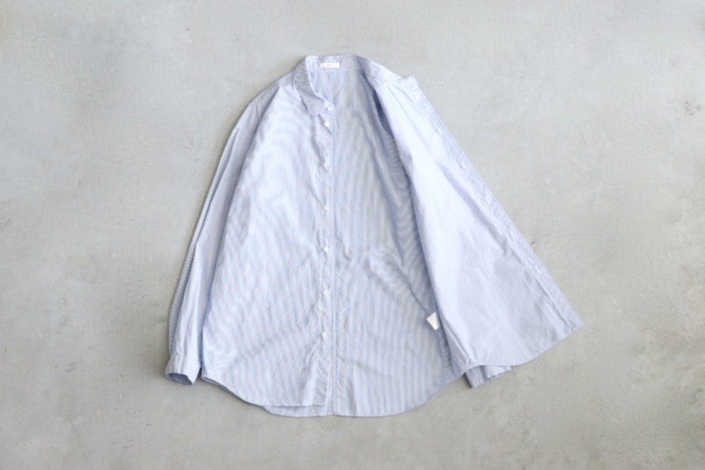 ATON (ȥ) "GIZA STRIPE WASHED SHIRT"