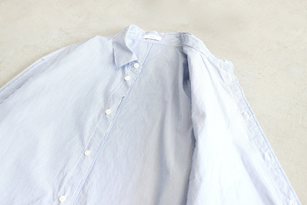 ATON (ȥ) "GIZA STRIPE WASHED SHIRT"