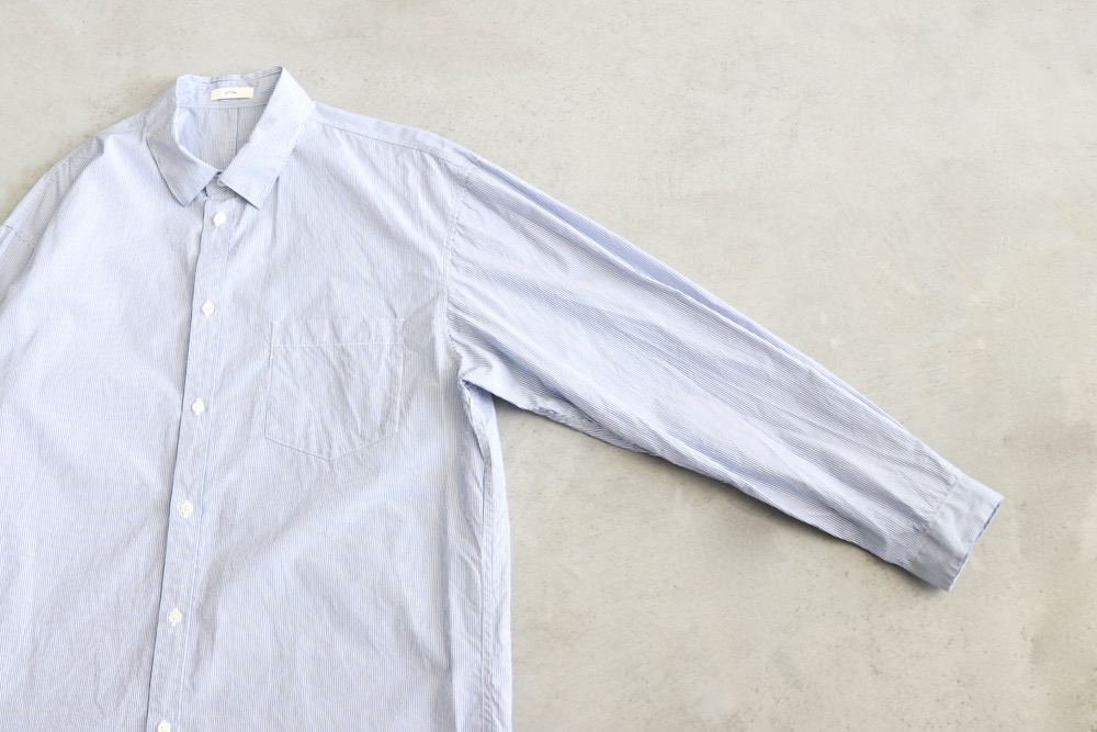 ATON (ȥ) "GIZA STRIPE WASHED SHIRT"