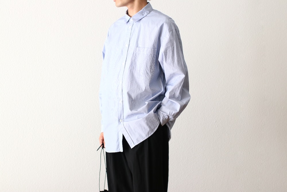 ATON (ȥ) "GIZA STRIPE WASHED SHIRT"