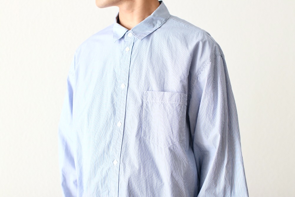 ATON (ȥ) "GIZA STRIPE WASHED SHIRT"