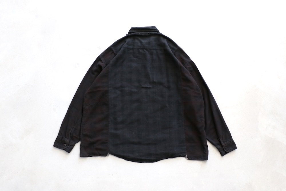 Rebuild by Needles(��ӥ�ɥХ��ˡ��ɥ륺)  "Flannel Shirt - Ribbon Wide Shirt / Over Dye"