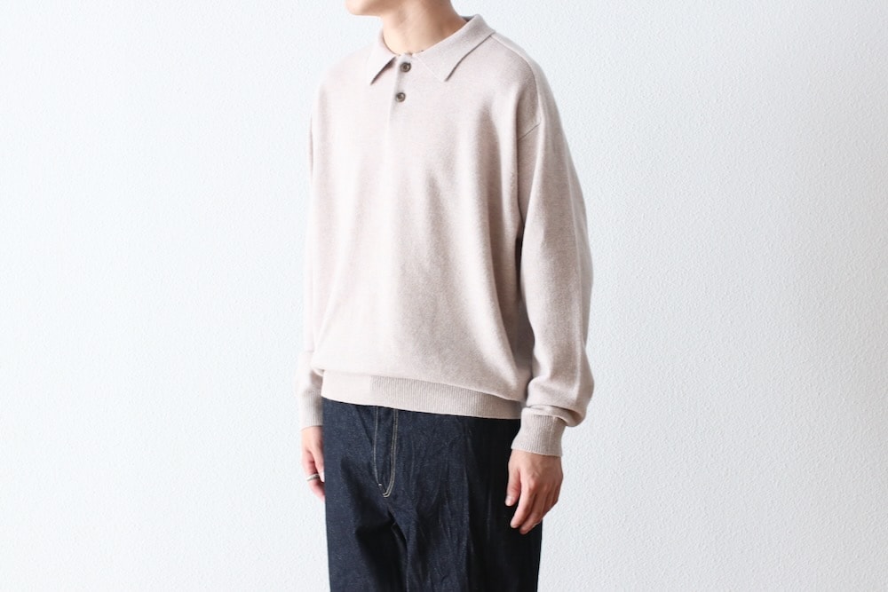 crepscule ニットポロ　M-G Knit Polo C.Gray crepscule ニットポロ M-G Knit Polo C.Gray crepscule ニットポロ M-G
