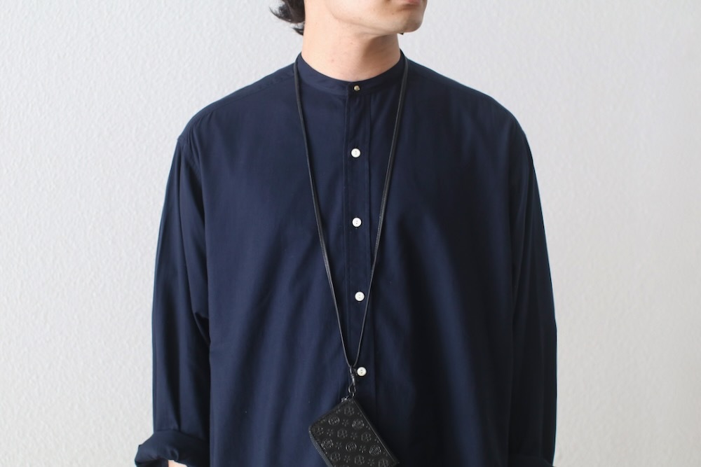 itten. (åƥ) "itten 18 wide fit bandcollar flannel shirt -plane-"