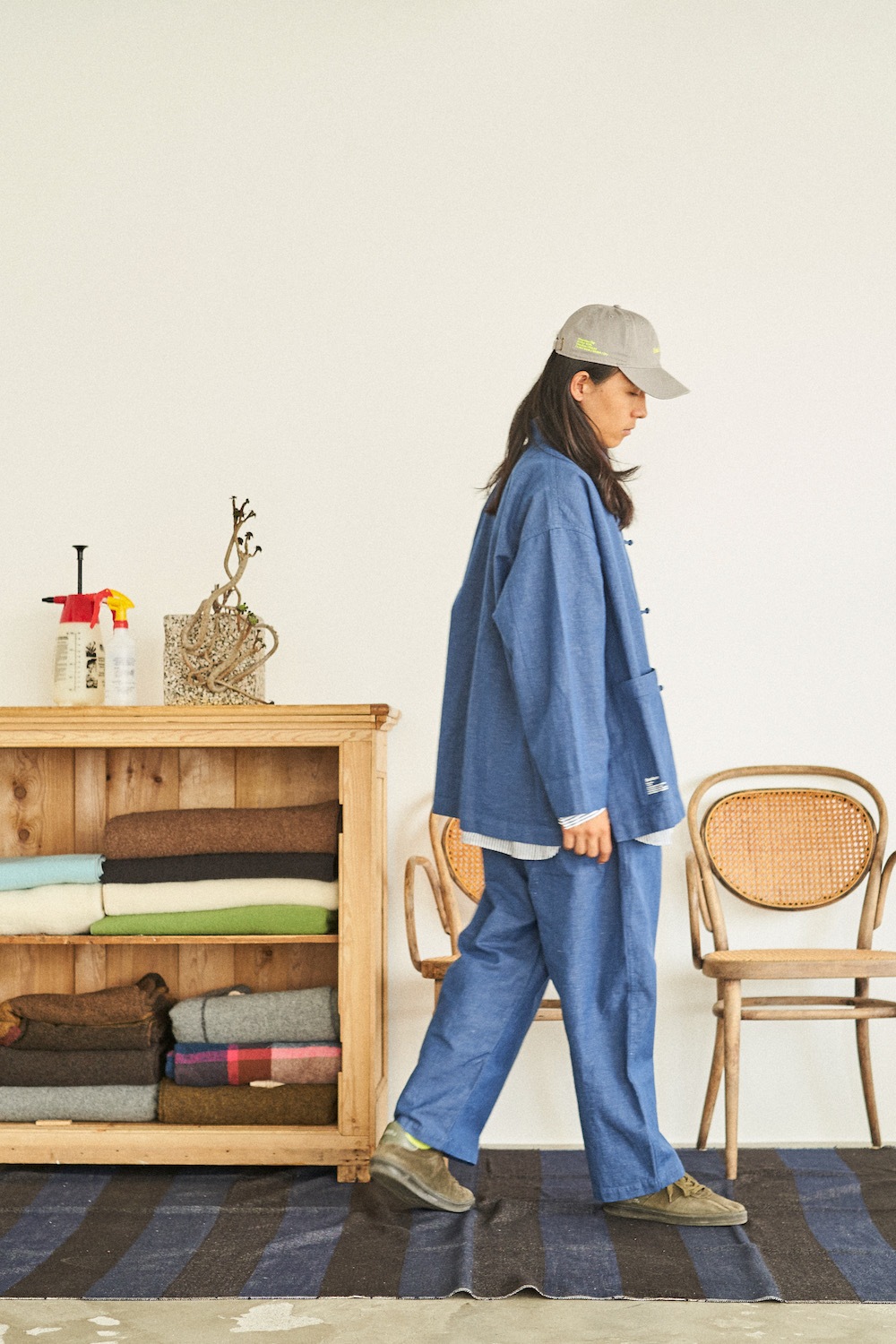 ��20%Off coupon�о� / limited��FreshService �� Loomer (�ե�å��奵���ӥ� �� �롼�ޡ�) "LINEN x COTTON KUNG-FU COVERALL -Loomer Fabric-"