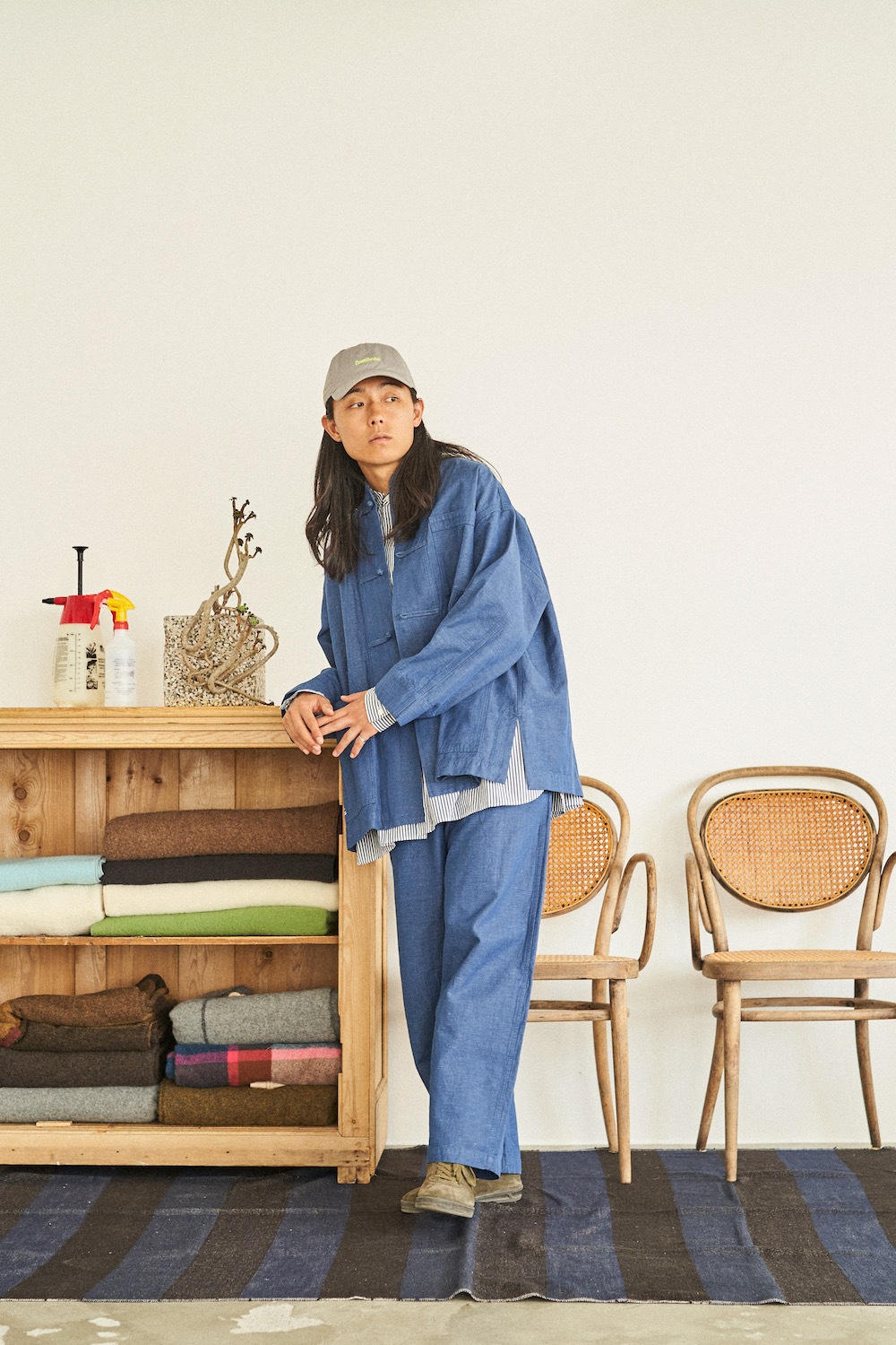 ��20%Off coupon�о� / limited��FreshService �� Loomer (�ե�å��奵���ӥ� �� �롼�ޡ�) "LINEN x COTTON KUNG-FU COVERALL -Loomer Fabric-"