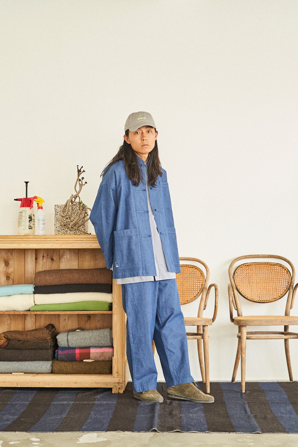 ��20%Off coupon�о� / limited��FreshService �� Loomer (�ե�å��奵���ӥ� �� �롼�ޡ�) "LINEN x COTTON KUNG-FU COVERALL -Loomer Fabric-"