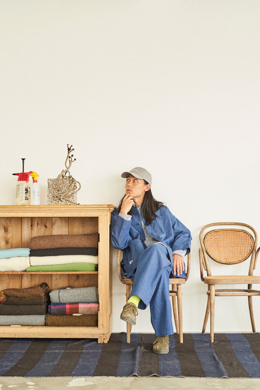 ��20%Off coupon�о� / limited��FreshService �� Loomer (�ե�å��奵���ӥ� �� �롼�ޡ�) "LINEN x COTTON KUNG-FU COVERALL -Loomer Fabric-"