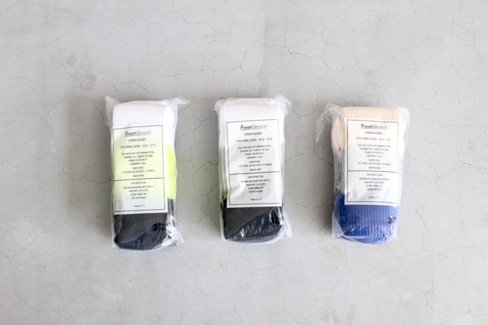 FreshService(եå奵ӥ) "SIGNATURE 3-PACK SOCKS (WHT  GRY  BLK)"