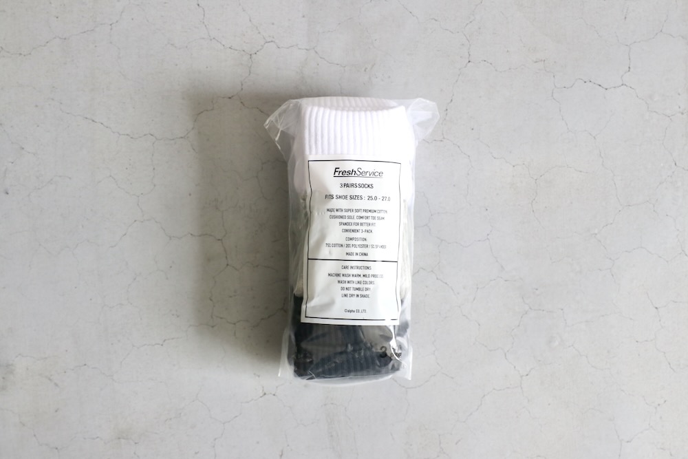 FreshService(եå奵ӥ) "SIGNATURE 3-PACK SOCKS (WHT  GRY  BLK)"