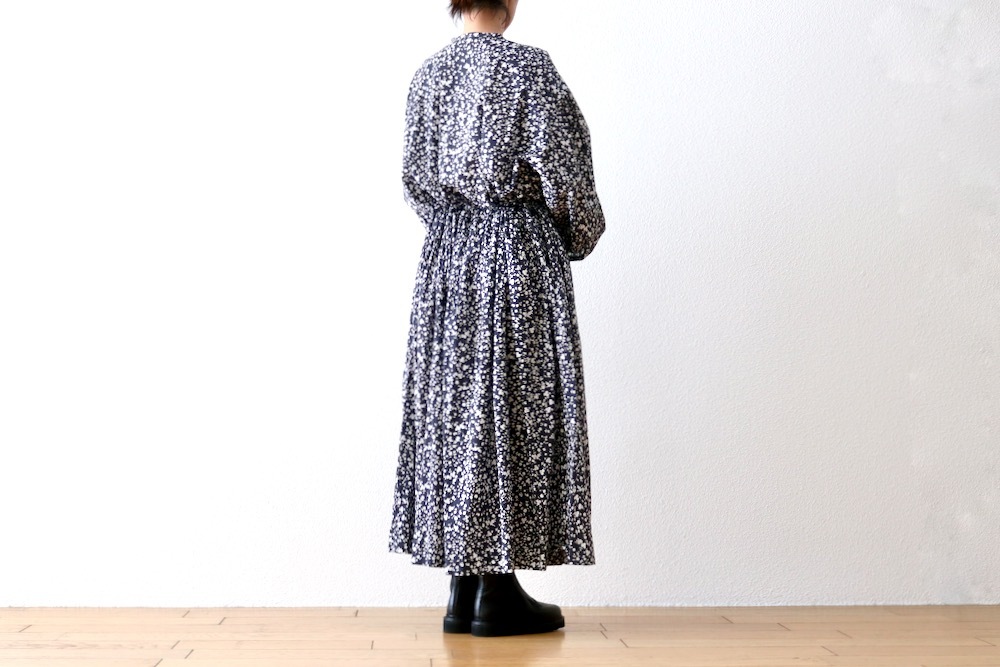 WOMEN'STOUJOURSʥȥ塼ˡClassic Gathered Dress -FLOWER PRINT COTTON STRETCH CLOTH-