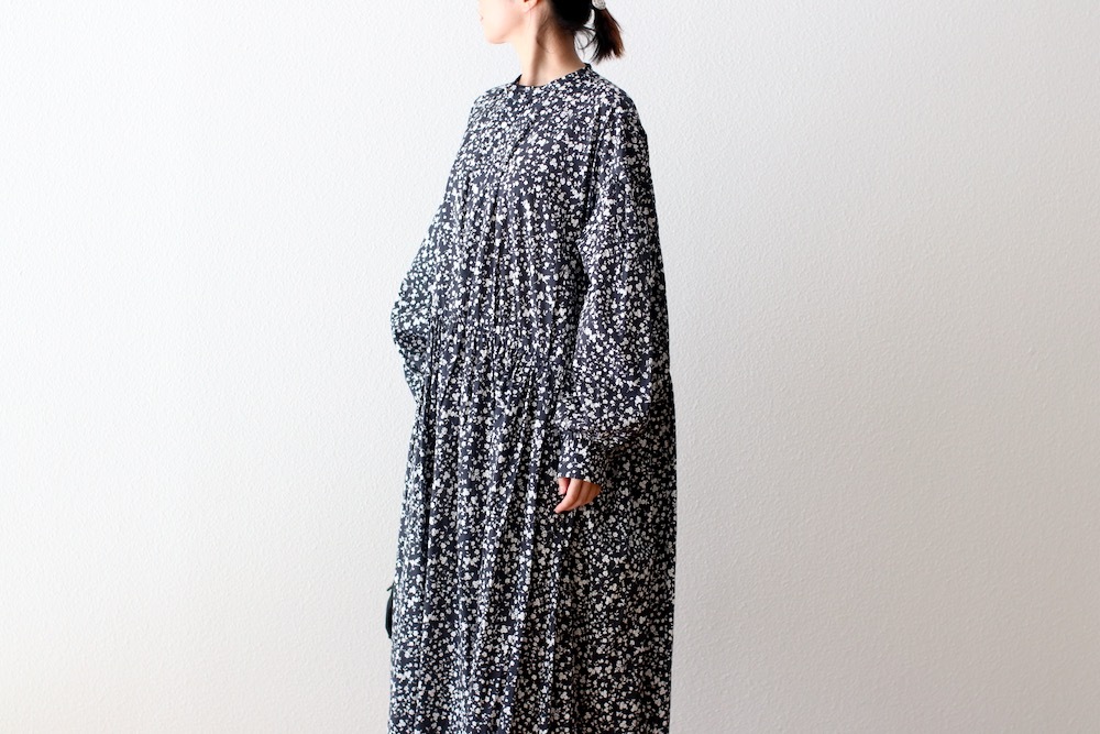 WOMEN'STOUJOURSʥȥ塼ˡClassic Gathered Dress -FLOWER PRINT COTTON STRETCH CLOTH-