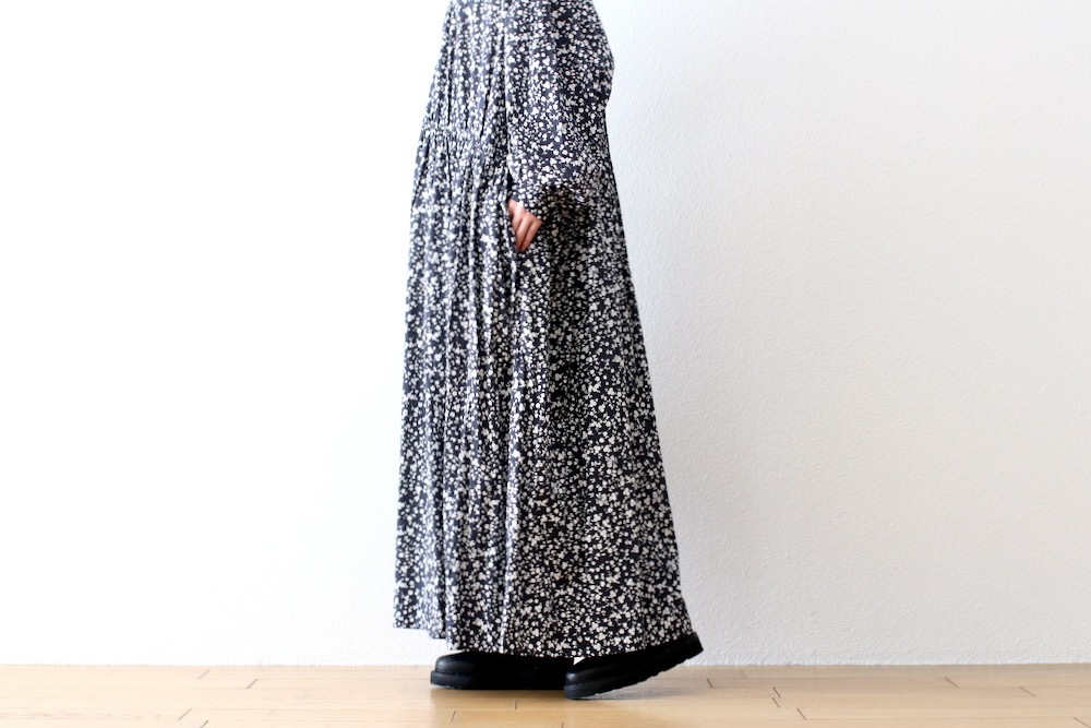 WOMEN'STOUJOURSʥȥ塼ˡClassic Gathered Dress -FLOWER PRINT COTTON STRETCH CLOTH-