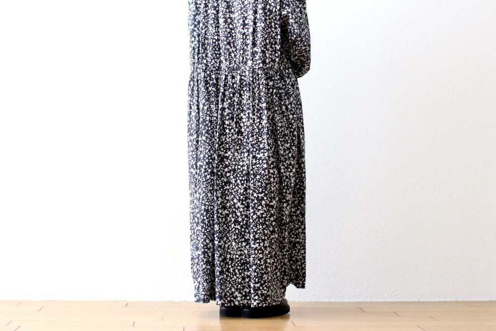 WOMEN'STOUJOURSʥȥ塼ˡClassic Gathered Dress -FLOWER PRINT COTTON STRETCH CLOTH-