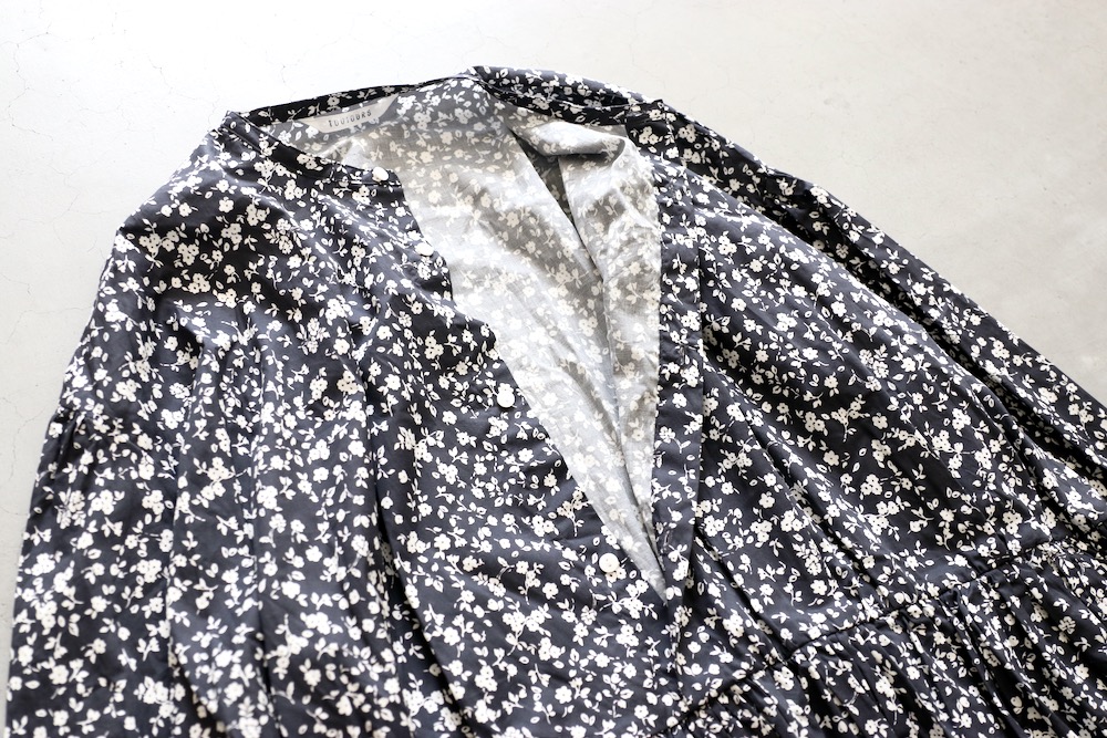 WOMEN'STOUJOURSʥȥ塼ˡClassic Gathered Dress -FLOWER PRINT COTTON STRETCH CLOTH-