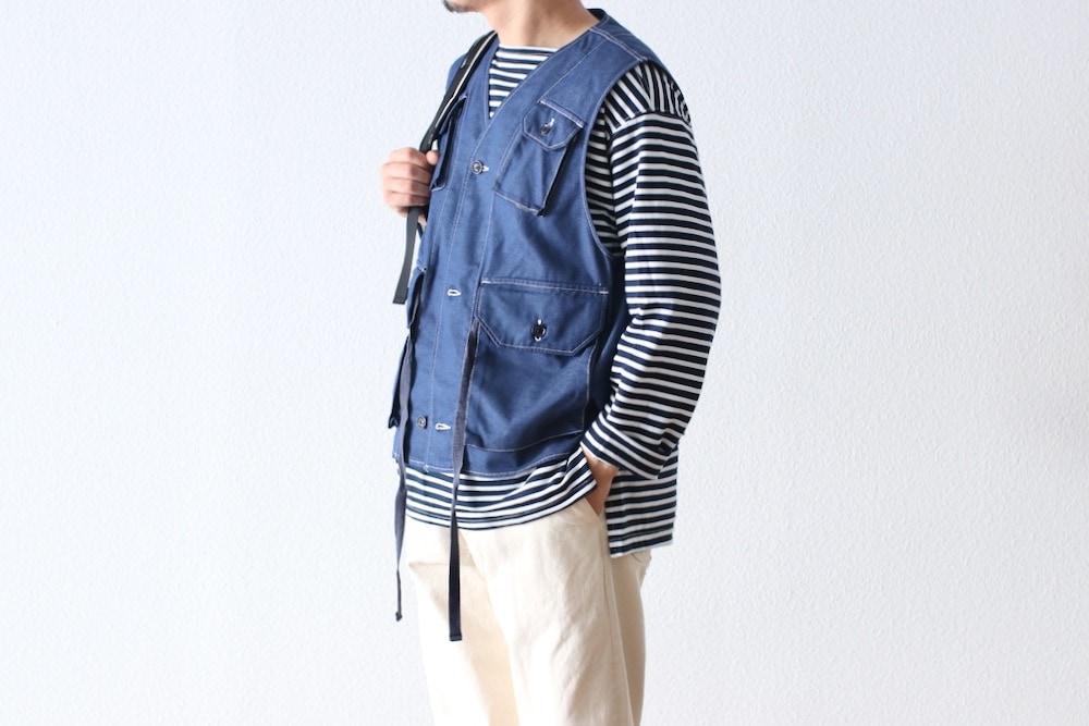 engineered garments c-1 vest ネイビー　S Engineered Garments C-1 Vest, Dark Navy – Glasswing