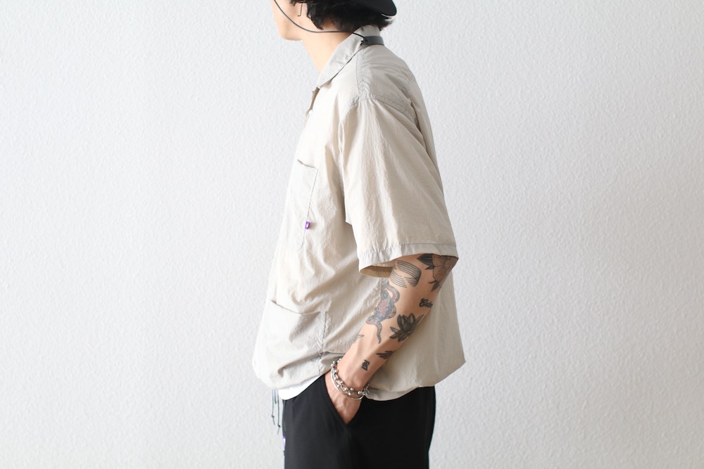 [10%OFF] THE NORTH FACE PURPLE LABEL (�� �Ρ��� �ե����� �ѡ��ץ� �졼�٥�) "Nylon Taffeta Field S/S Shirt"