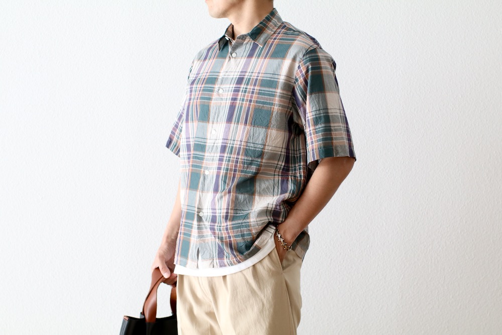 KAPTAIN SUNSHINE(����ץƥ󥵥󥷥㥤��) "Gauze Plaid Plain SS Shirt"