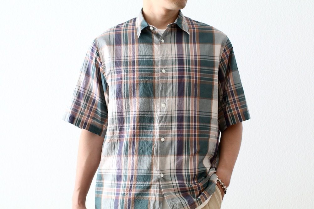 KAPTAIN SUNSHINE(����ץƥ󥵥󥷥㥤��) "Gauze Plaid Plain SS Shirt"