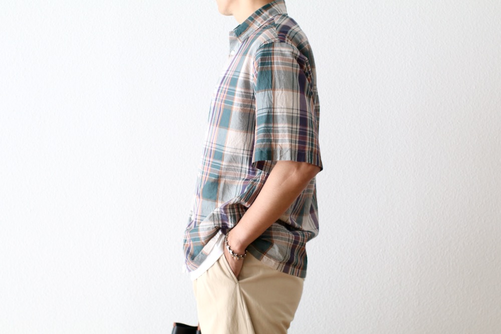 KAPTAIN SUNSHINE(����ץƥ󥵥󥷥㥤��) "Gauze Plaid Plain SS Shirt"