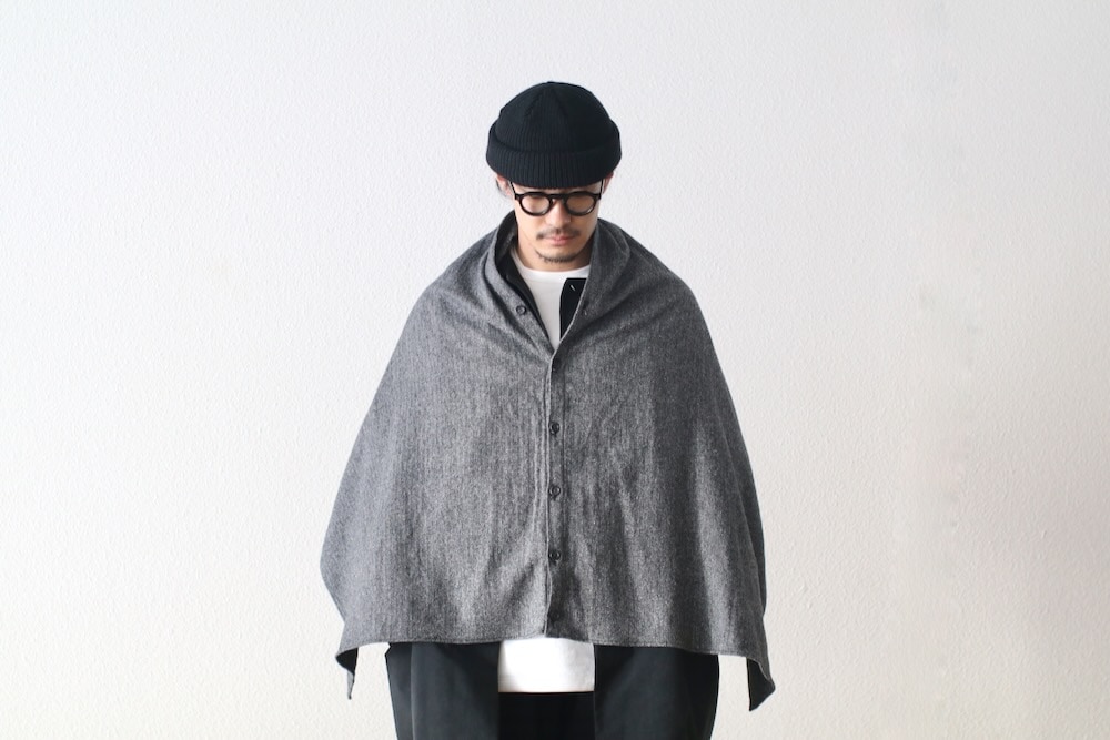 Engineered Garments (󥸥˥ɥ) "Button Shawl -Poly Wool Herringbone"