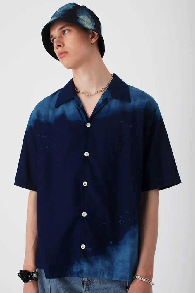 NOMA t.d. DREAM Shirt Hand Embroidery 青 NOMA t.d. DREAM